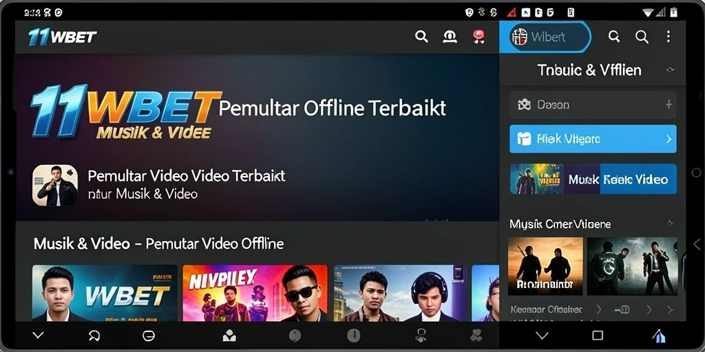 Antarmuka pemutar video offline 11WBET yang sederhana dan efektif.