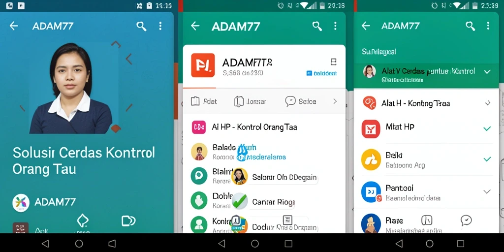 Tampilan antarmuka aplikasi ADAM77 untuk kontrol orang tua.