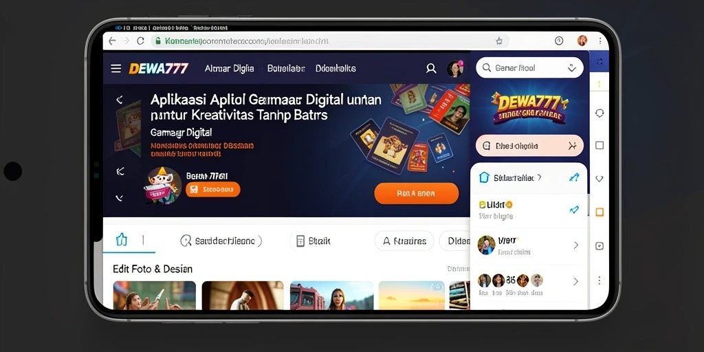 Tampilan antarmuka DEWA777 yang modern dan fungsional untuk Gambar Digital.