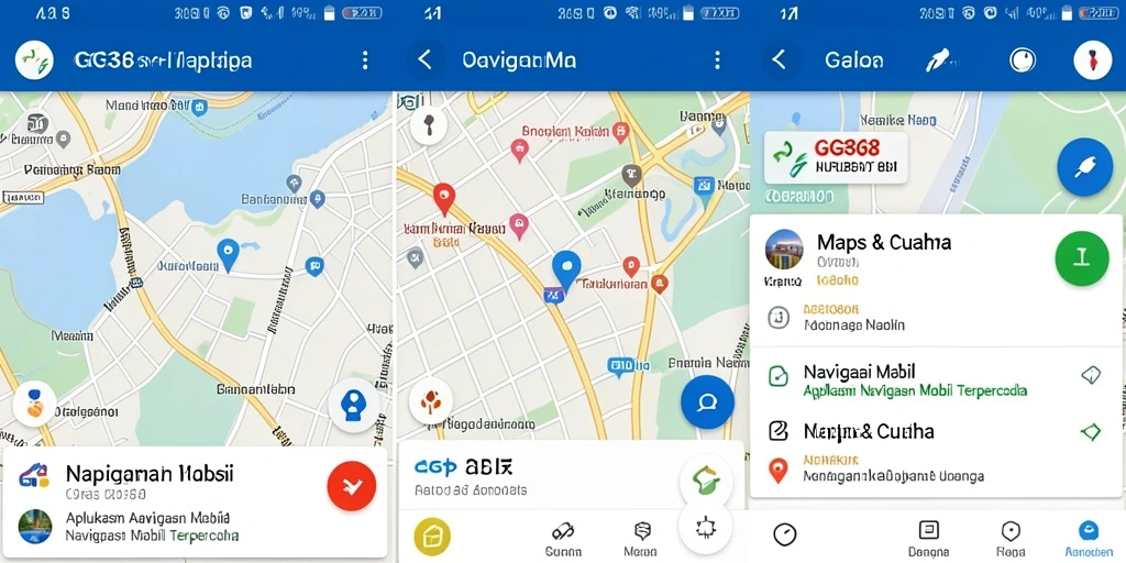 Antarmuka navigasi mobil GG368 yang informatif dan mudah digunakan.