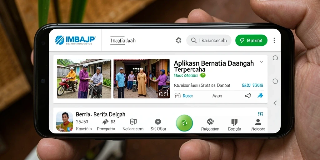 Tampilan antarmuka IMBAJP dengan berita terkini dari daerah.