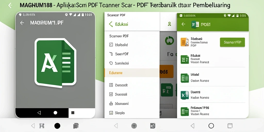 Antarmuka aplikasi MAGNUM188 untuk pemindaian dokumen PDF.