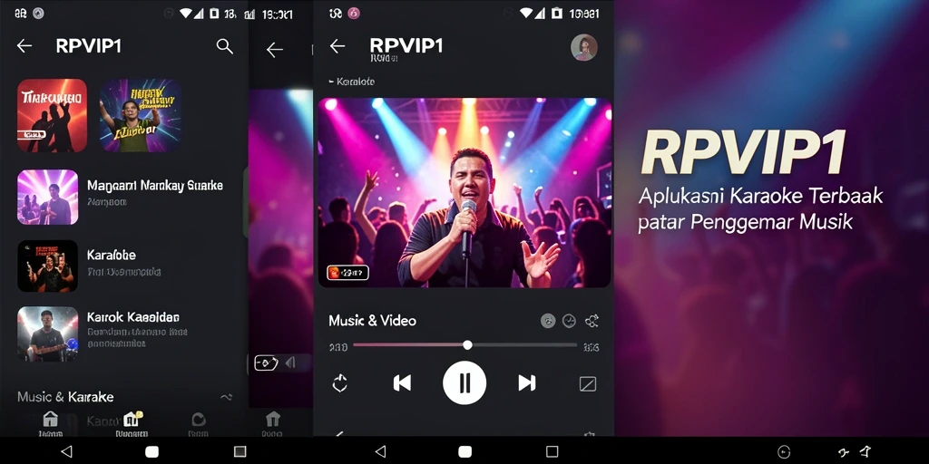 Tampilan antarmuka RPVIP1 yang user-friendly untuk karaoke.