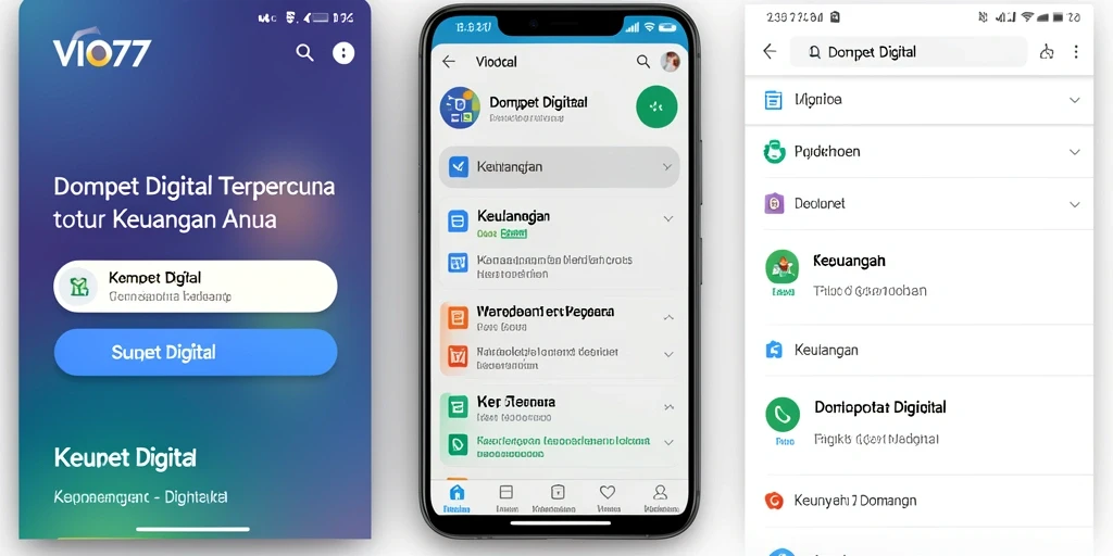 Screenshot VIO77 menunjukkan antarmuka pengguna yang ramah dan fungsi Dompet Digital yang lengkap.