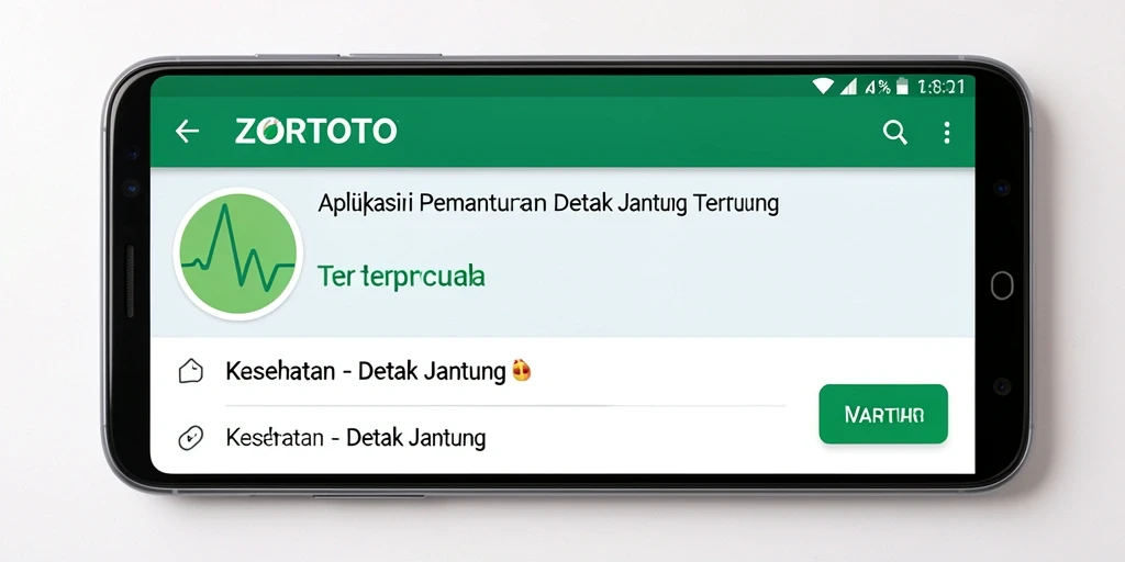 Tampilan antarmuka ZORTOTO untuk pemantauan detak jantung yang sederhana dan efektif.